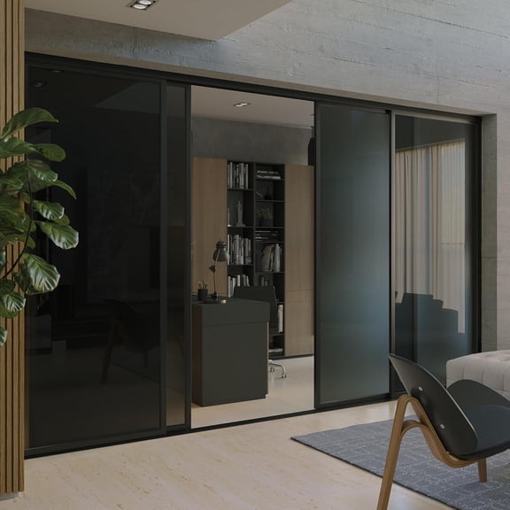 Doors55 Doors 55 Glass Room Divider Panel and Partition Wall, Partition Wall Divider & 4 panel room divider - Perfect Wall Divider for Room Separation & Partition Room Dividers