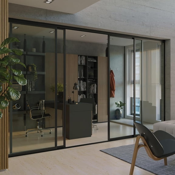 Doors55 Doors 55 Glass Room Divider Panel and Partition Wall, Partition Wall Divider & 4 panel room divider - Perfect Wall Divider for Room Separation & Partition Room Dividers