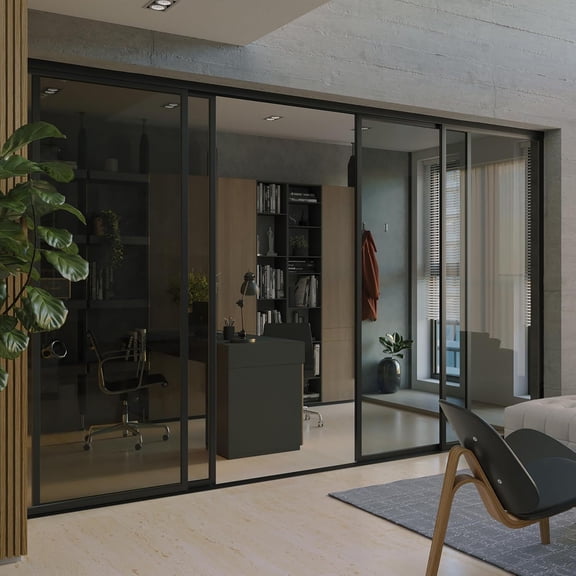 Doors55 Doors 55 Glass Room Divider Panel and Partition Wall, Partition Wall Divider & 4 panel room divider - Perfect Wall Divider for Room Separation & Partition Room Dividers