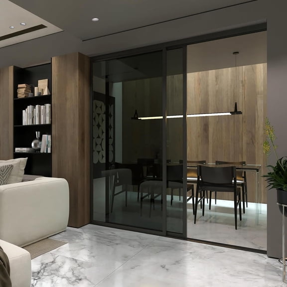 Doors55 Doors 55 Glass Room Divider Panel and Partition Wall, Partition Wall Divider & 2 panel room divider - Perfect Wall Divider for Room Separation & Partition Room Dividers
