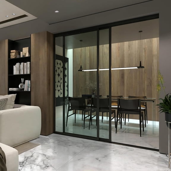 Doors55 Doors 55 Glass Room Divider Panel and Partition Wall, Partition Wall Divider & 2 panel room divider - Perfect Wall Divider for Room Separation & Partition Room Dividers