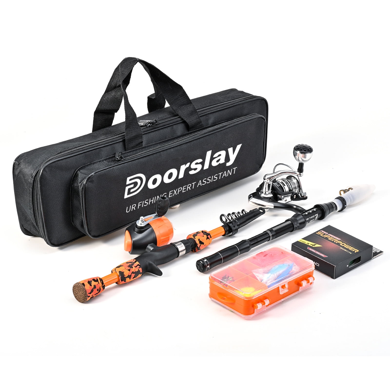 Doorslay Taschen-Angelrute Combo - Faltbare Mini Angelrute Mit Spinnrolle 20,5cm