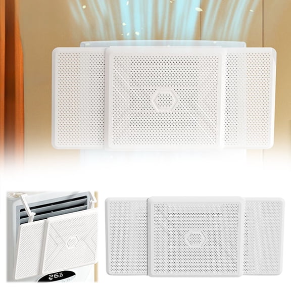 Doorstop 2 Adjustable Wind Deflector for Air Conditioning – Stretchable Vent Cover to Redirect Cold Air in Home Rooms and Hallways, 58 cm, White