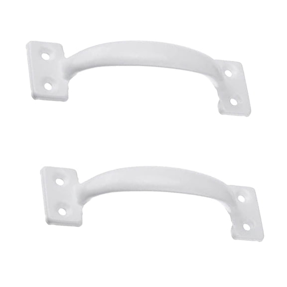 Doorstop Product for 6inch Gate Handle Screen Door Handle In White 2 Pack Home Stopper Adjustable Spring Grips Hardware 2PCS