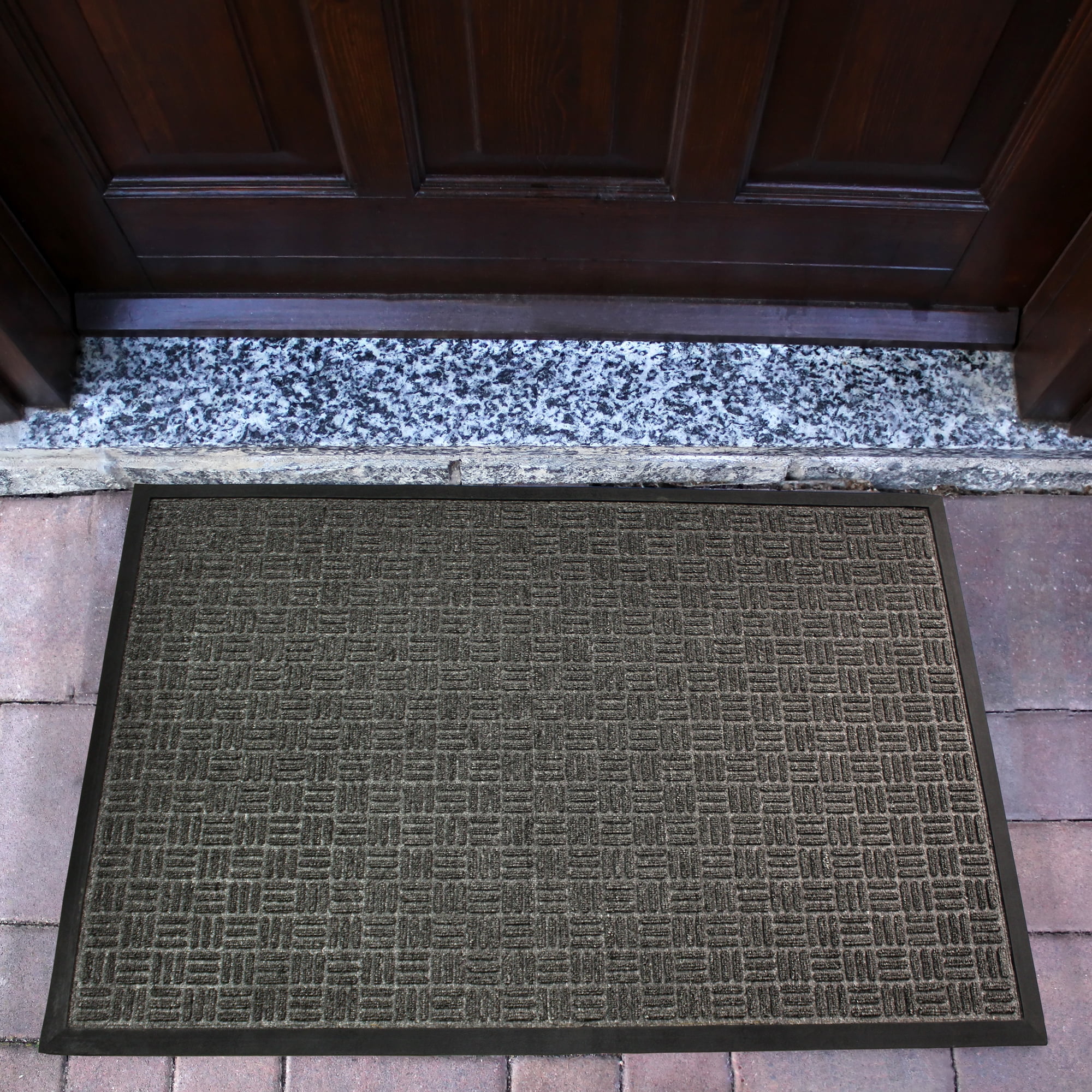 TrafficMaster 36 in. x 60 in. Charcoal Rubber Commercial Door Mat