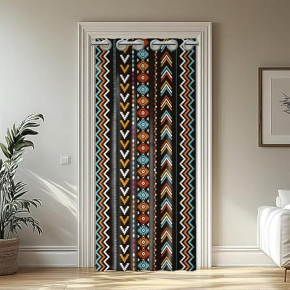 Doorway Curtain Bohemian Geometric Door Curtain Sliding Closet Door Curtains Room Divider Curtains for Window Living Room Bedroom Doorways Classroom 39x79inch