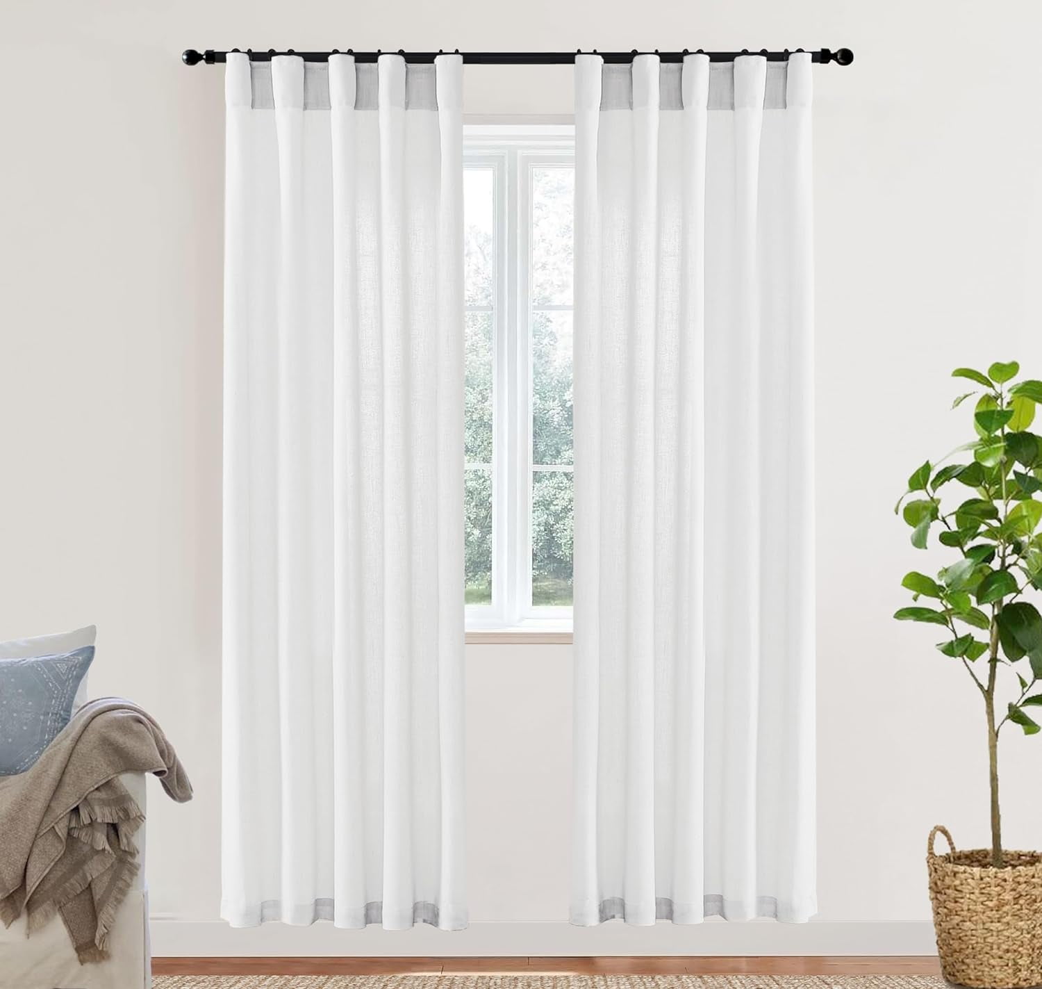 Doorway Curtains Privacy Room Divider For Room Seperation,Sheer Faux