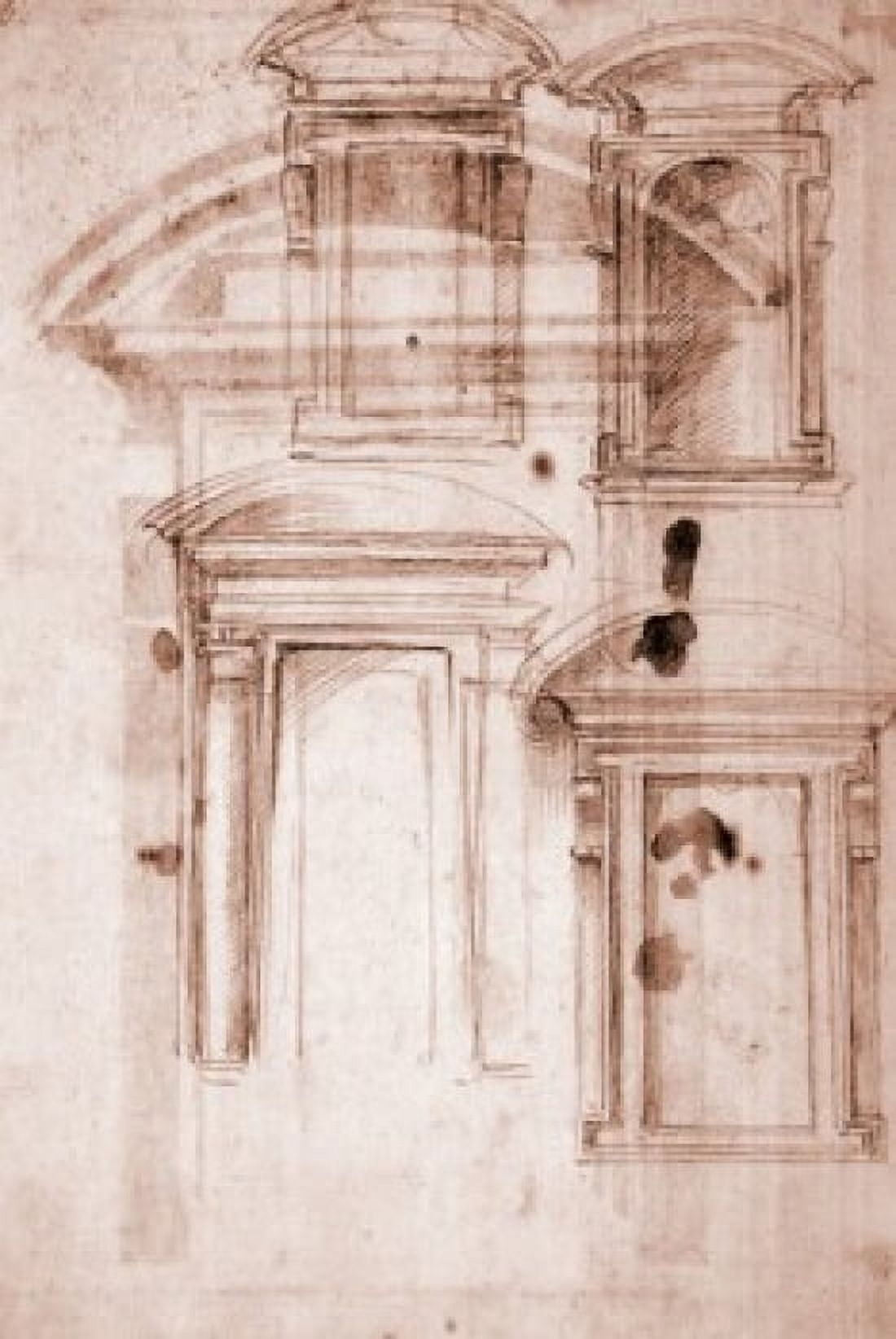 Doorway Design by Michelangelo Buonarroti 1475-1564 Italy Florence Galleria degli Uffizi Canvas Art - Michelangelo Buonarroti (18 x 24)