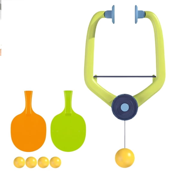 Doorway Pong Game, Adjustable Doorway Pong Trainer Set With Hanging System 4 Balls 2 Paddles For Easy Installation On Door Frames, Suitable For Home Fitness Family