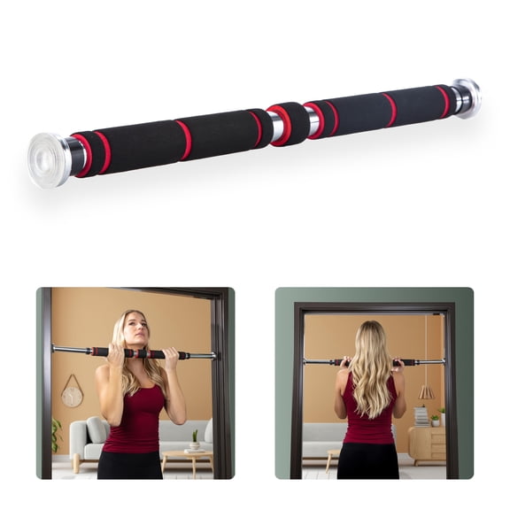 Doorway Pull Up Bar, Single-Bar Design, Thickened Steel, Sturdy & Durable, Multi-Grip Upper Body Workout, Adjustable Indoor Chin-Up Bar for Home Gym Fitness