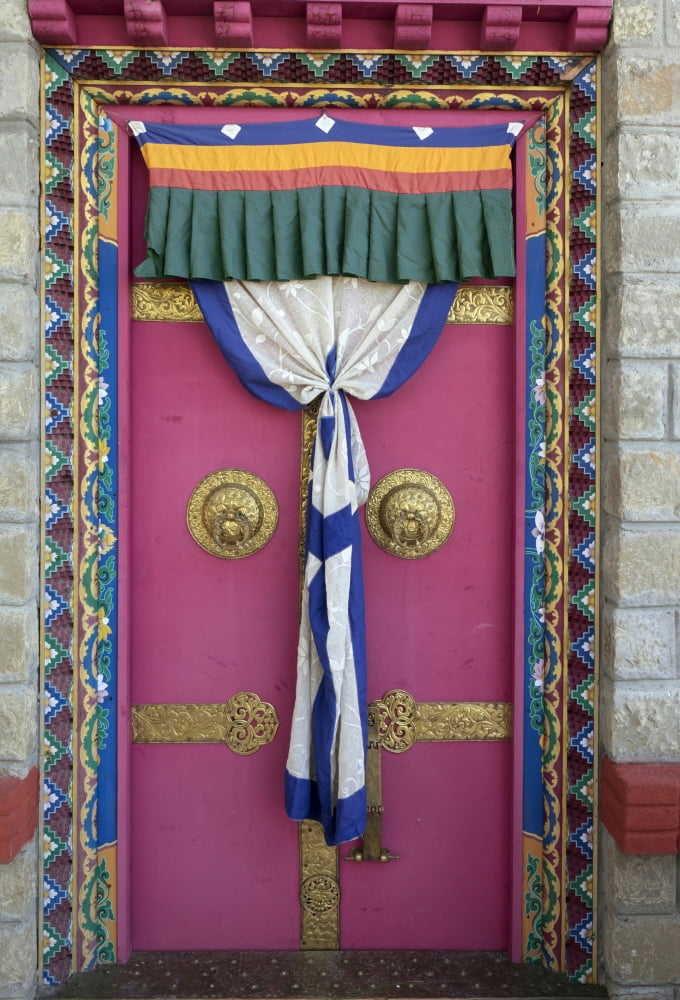 Doorway Upper Dharamsala Himachal Pradesh India Canvas Art - Panoramic Images (12 x 36)