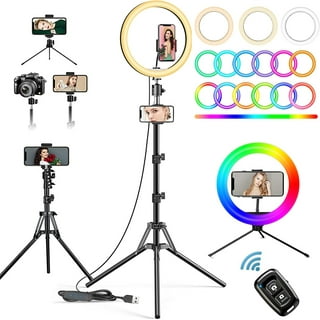 Neewer 20-inch LED Ring Light Kit: (1)44W Dimmable Bi-color Circle Light  (1)2M Pro Light Stand(1)Ball Head(1)Phone Holder(2)Li-ion Battery(1)USB  Charger for Portrait Photography Video Make-up Selfie 