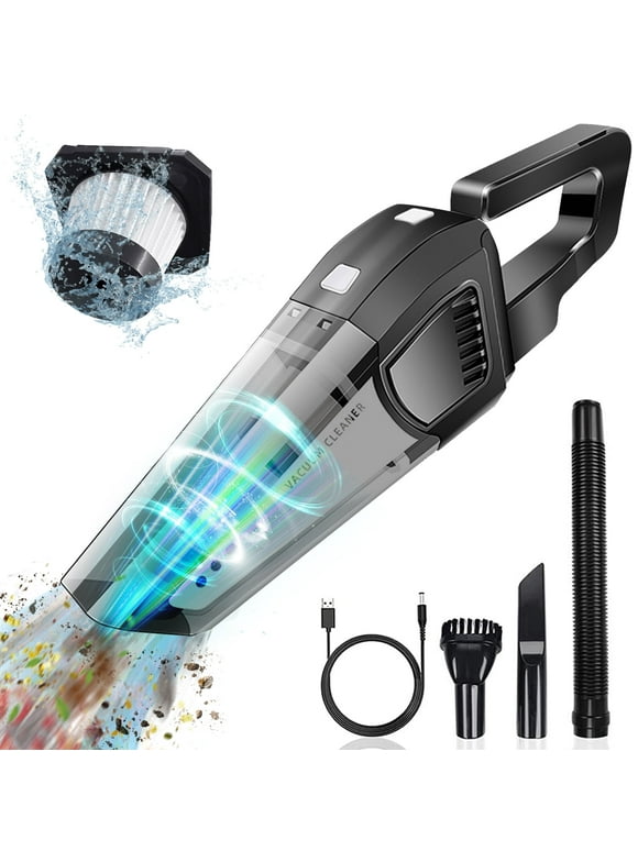 Doosl Handheld Vacuum Cleaner, 120W Cordless Portable duster Hand Vacuum for Car, Home, Wet or Dry Use, Black