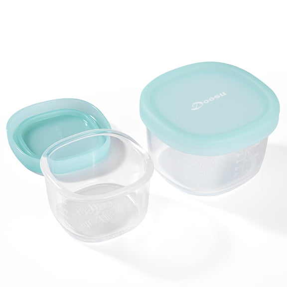 Doosu Silicone Containers for Household Use, BPA Free Reusable Meal Prep Food Storage Boxes with Leak-Proof Lids