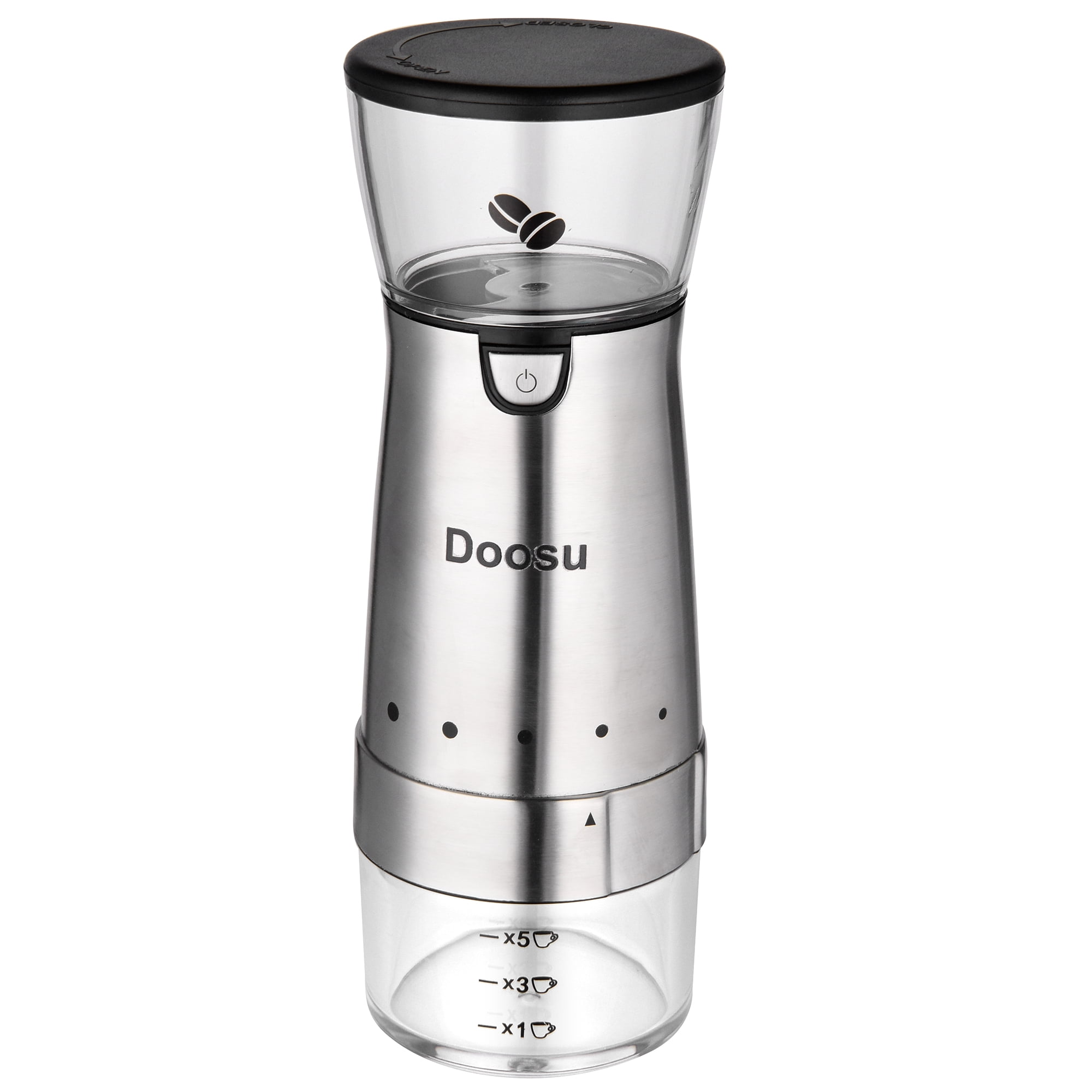 Doosu Stainless Steel Electric Coffee Grinder - Adjustable Settings, Easy to Clean, Compact Design