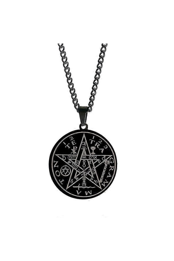Dooyio Stainless Steel Pendant Necklace Tetragrammaton Talisman Men Solomon Wiccan Pagen Pentacle Pentagram Amulet Jewelry Gift