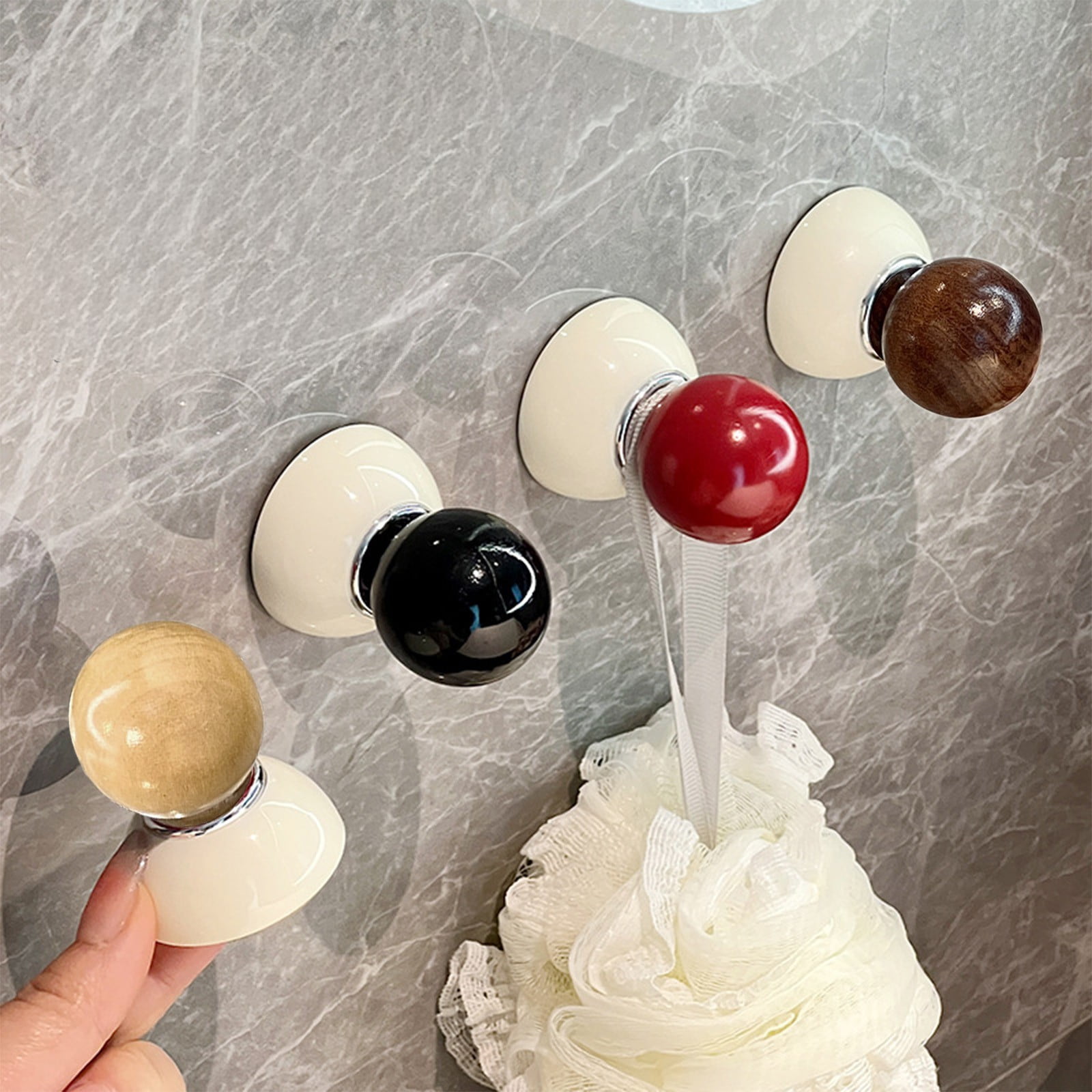 Dopamine Balls Suction Cup Hooks, Removable Adhesive Hooks, No Drill ...