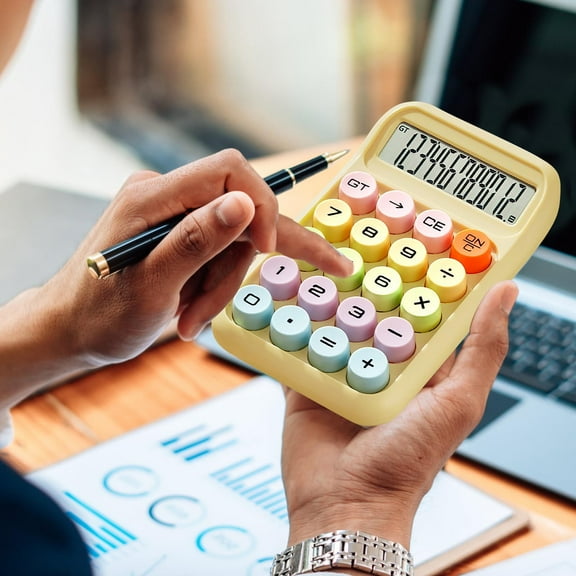 Dopamine Calculator - Multifunctional Mechanical Keyboard for Elementary School Students, 15 x 9.5cm, Ergonomic Round Keys, Durable Construction, Math Learning Tool