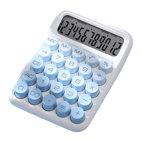 Dopamine Color Calculator Sky Blue, Standard Calculator 12 Digit Desktop Large Display and Buttons Calculator with Large Lcd Display for Schol Home & Business Use Automatic Sleep, a Calculator
