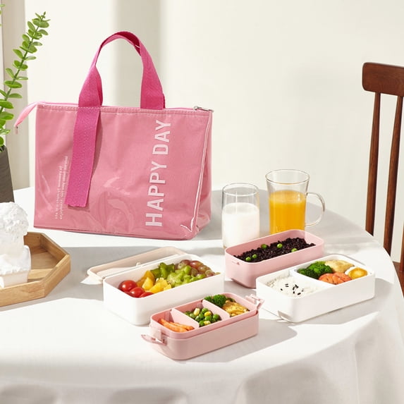 Insulated Bento Lunch Bag | Large Capacity Portable Cooler Tote | Thickened Aluminum Foil Interior | Keeps Food Hot or Cold | Multi-Use for Work, Travel, Outdoors | 26.5x17x20cm | 1 Pack
