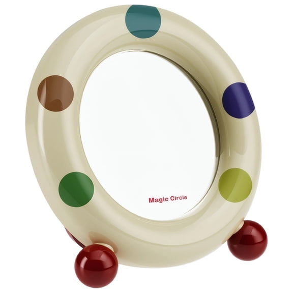 Dopamine Makeup Mirror, Desktop Mirror with Stand, Portable Cosmetic Mirror for Home Vanity, Adjustable Angle, Smooth Edges, Bobo Cream Red