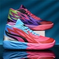 thumbnail image 1 of Dopamine Mandarin Duck Actual Combat Basketball Shoes for Men, Pink And Purple Color-Blocking High-Top Sneakers, Breathable Shock-Absorbing Student Sports Boots, 1 of 7