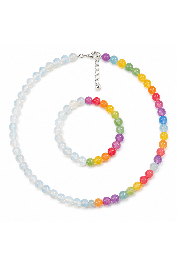 Dopamine Necklace, Uv Reactive Color Changing Necklaces,Dopamine Jewelry For Women,Colorful Rainbow Beaded,Summer Beach Jewelry Handmade Gifts