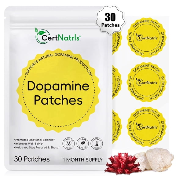 Dopamine Patches, Supports Emotional Balance, Improve Well-Being & Help You Keep Focused, Happy & Sharp, Dopamine Supplements for Men & Women, 30Count