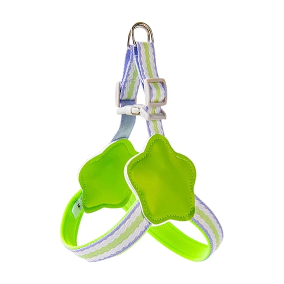 Dopamine Star Pet Harness and Leash Set, Breathable Vest Style Dog Harness for Small Medium Dogs, Adjustable No-Pull Walking Leash for Teddy Bichon,green,L