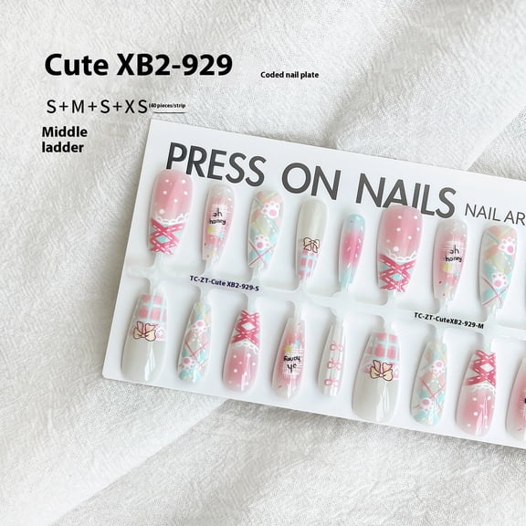 Dopamine Sweet Cool Style Bow French Fake Nail Tip
