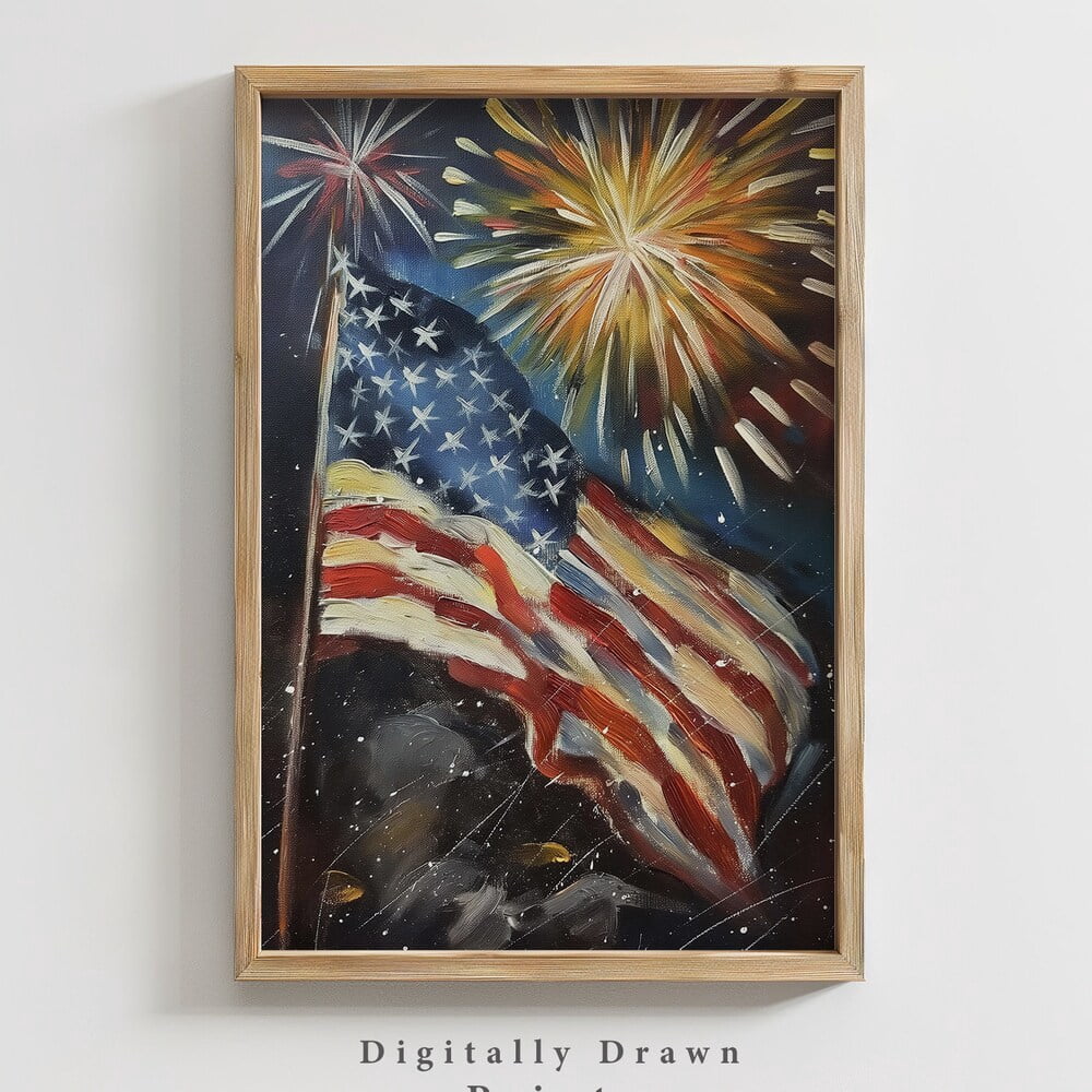Dopaprint UNFRAMED PAPER POSTER 4Th Of July Wall Art, American Flag ...
