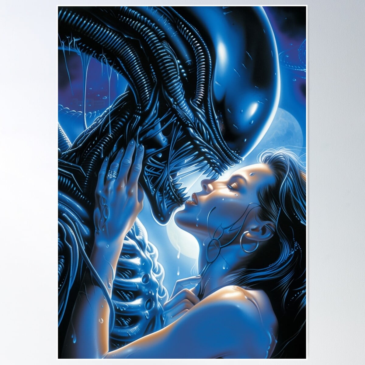 Dopaprint UNFRAMED PAPER POSTER Alien And Woman In Love Sci-Fi Art ...