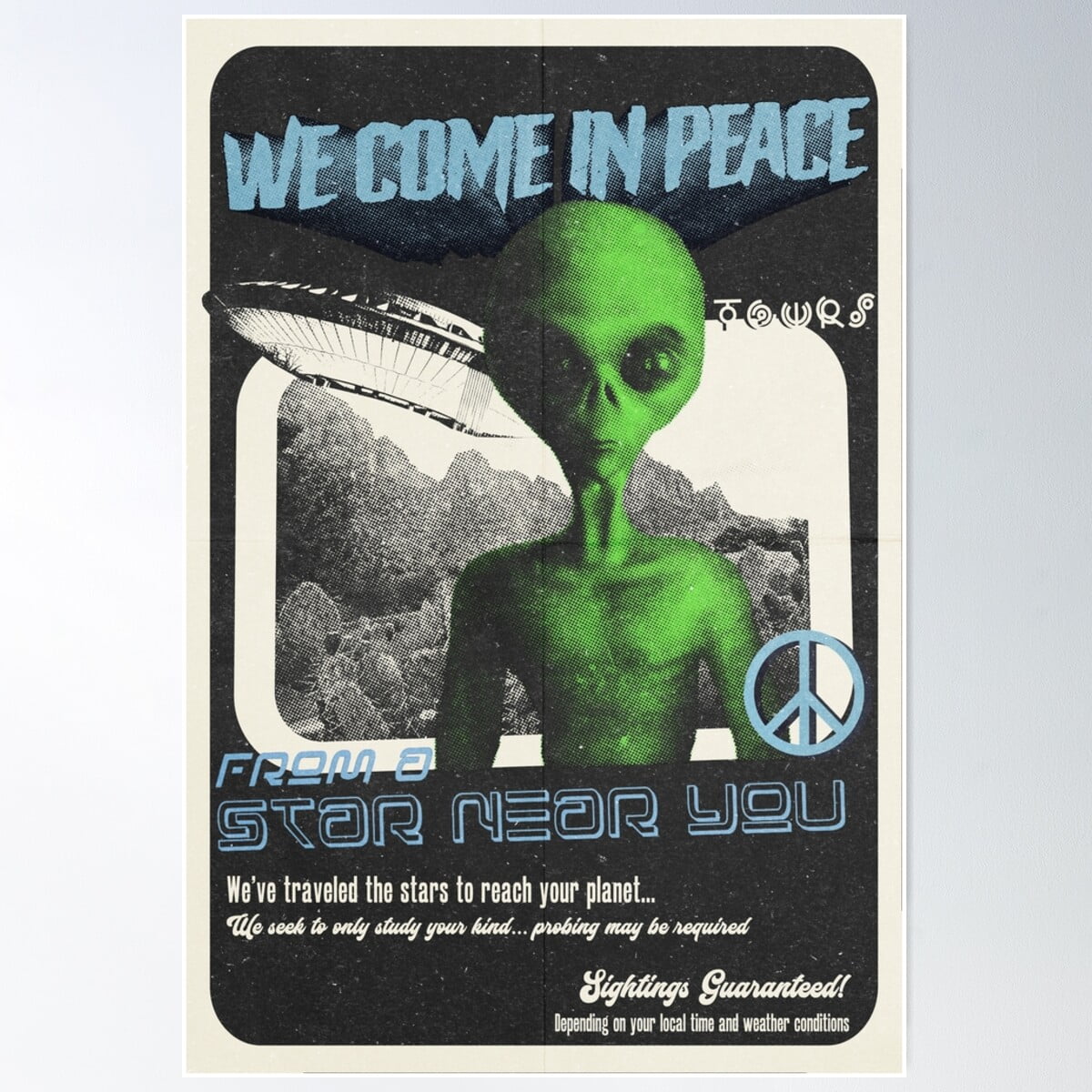 Dopaprint UNFRAMED PAPER POSTER Alien We Come In Peace Poster Wall Art ...