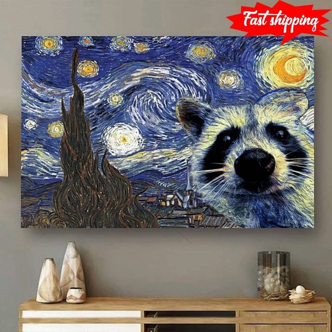 Dopaprint UNFRAMED PAPER POSTER Animal In The Starry Night Vincent Van ...
