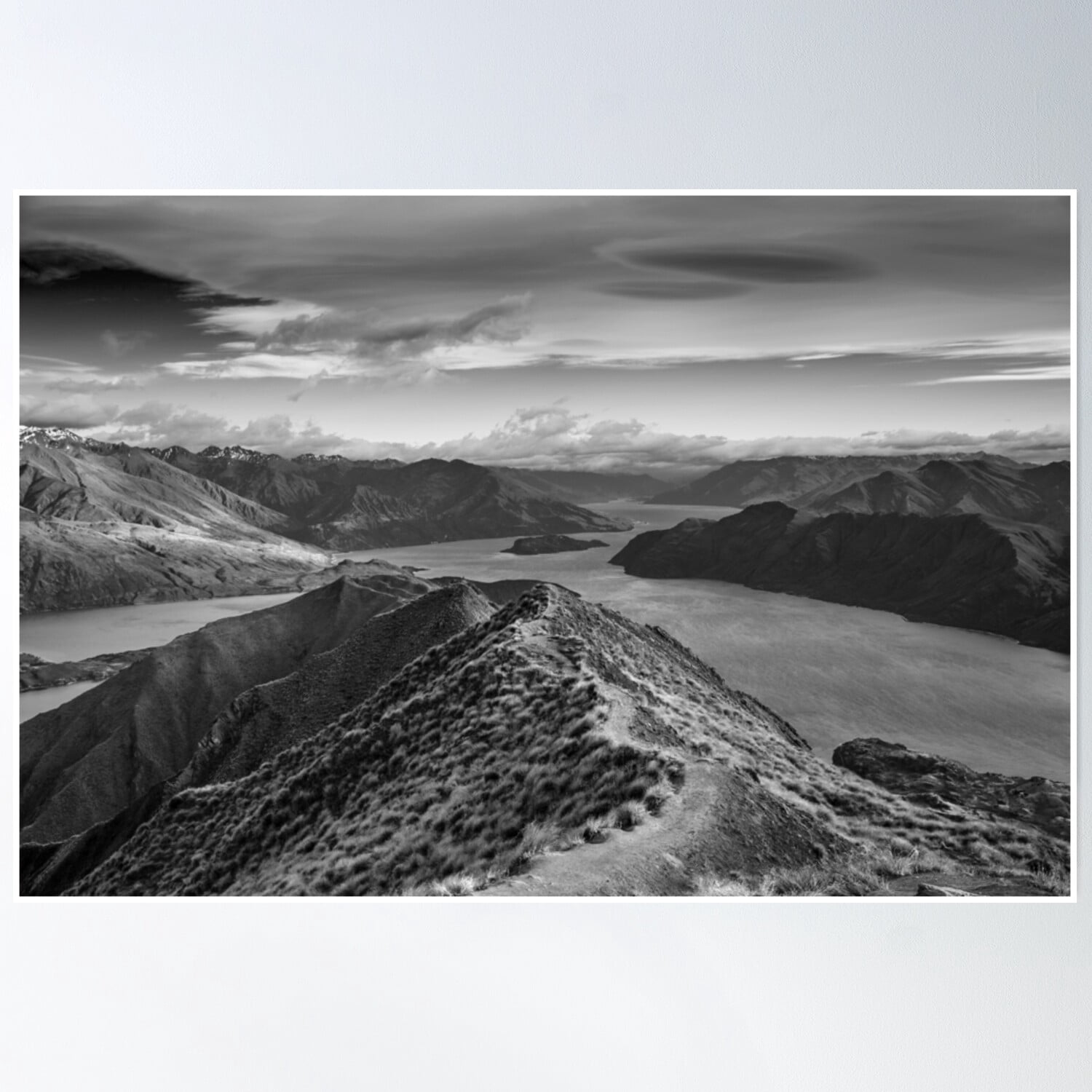 Dopaprint UNFRAMED PAPER POSTER Bloom Theory Mountain Black And White ...