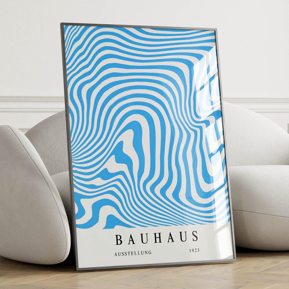 Dopaprint UNFRAMED PAPER POSTER Blue Bauhaus Poster No:2 - Bauhaus Wall Art, Mid Century Modern ...