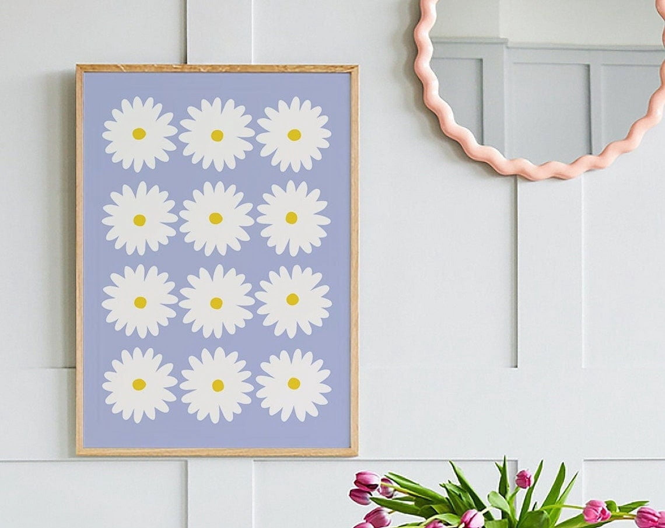 Dopaprint UNFRAMED PAPER POSTER Blue Daisy Print, Art, Flower Wall Art ...