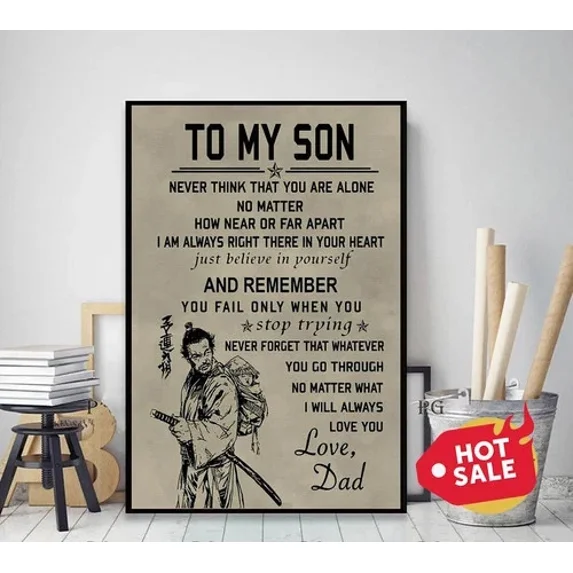 Dopaprint UNFRAMED PAPER POSTER Bushido Samurai Father And Son Never Think That You Are Alone ...