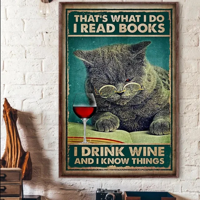 Targa In Metallo 20x30 Cm Con Scritta Libro E Tè – That's What I Do I Drink Tea I Read Books And I Know Things - 3