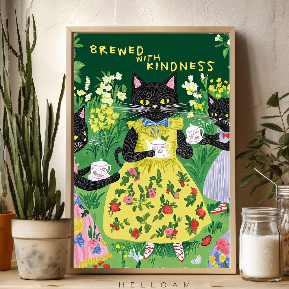 Dopaprint UNFRAMED PAPER POSTER Cat Print Gift For Her Be Kind Study dopaprint-unframed-paper-poster-cat-print-gift-for-her-be-kind-study