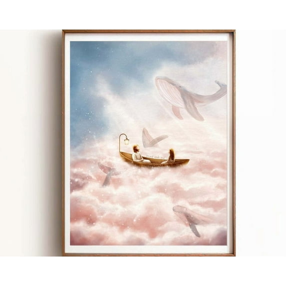 Dopaprint UNFRAMED PAPER POSTER Christian, Christ Whale Heaven Painting ...