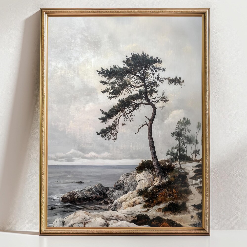 Curated visual reference: Fresh Look at Dopaprint Unframed Paper Poster Coastal Pine Tree Art Print Minimalist