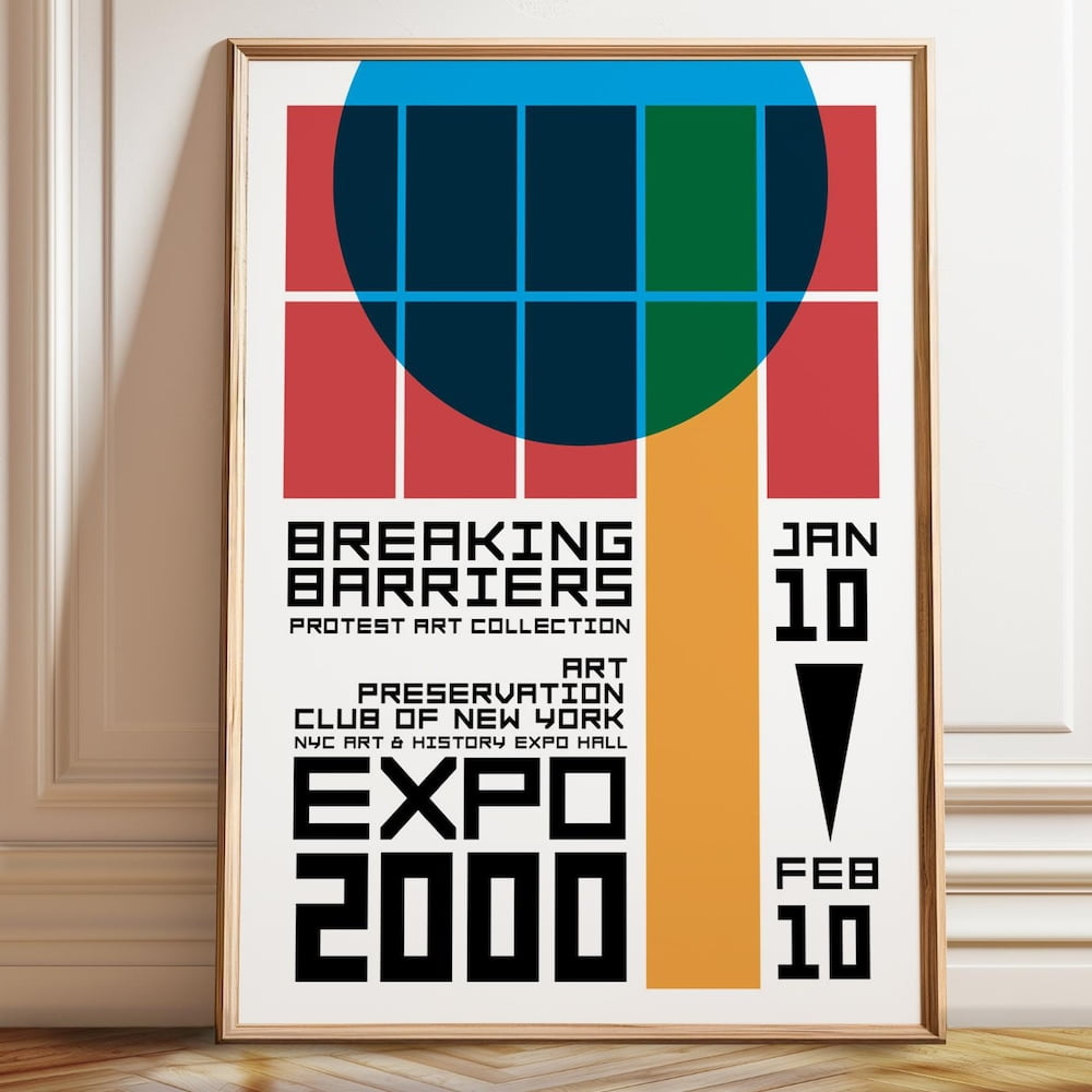 Dopaprint UNFRAMED PAPER POSTER Colorful Abstract Geometric Wall Art - 'Breaking The Barriers ...