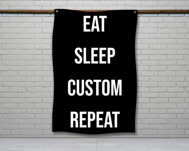 Dopaprint UNFRAMED PAPER POSTER Eat Sleep Repeat Flag - Motivational Gym Decor Inspirational ...