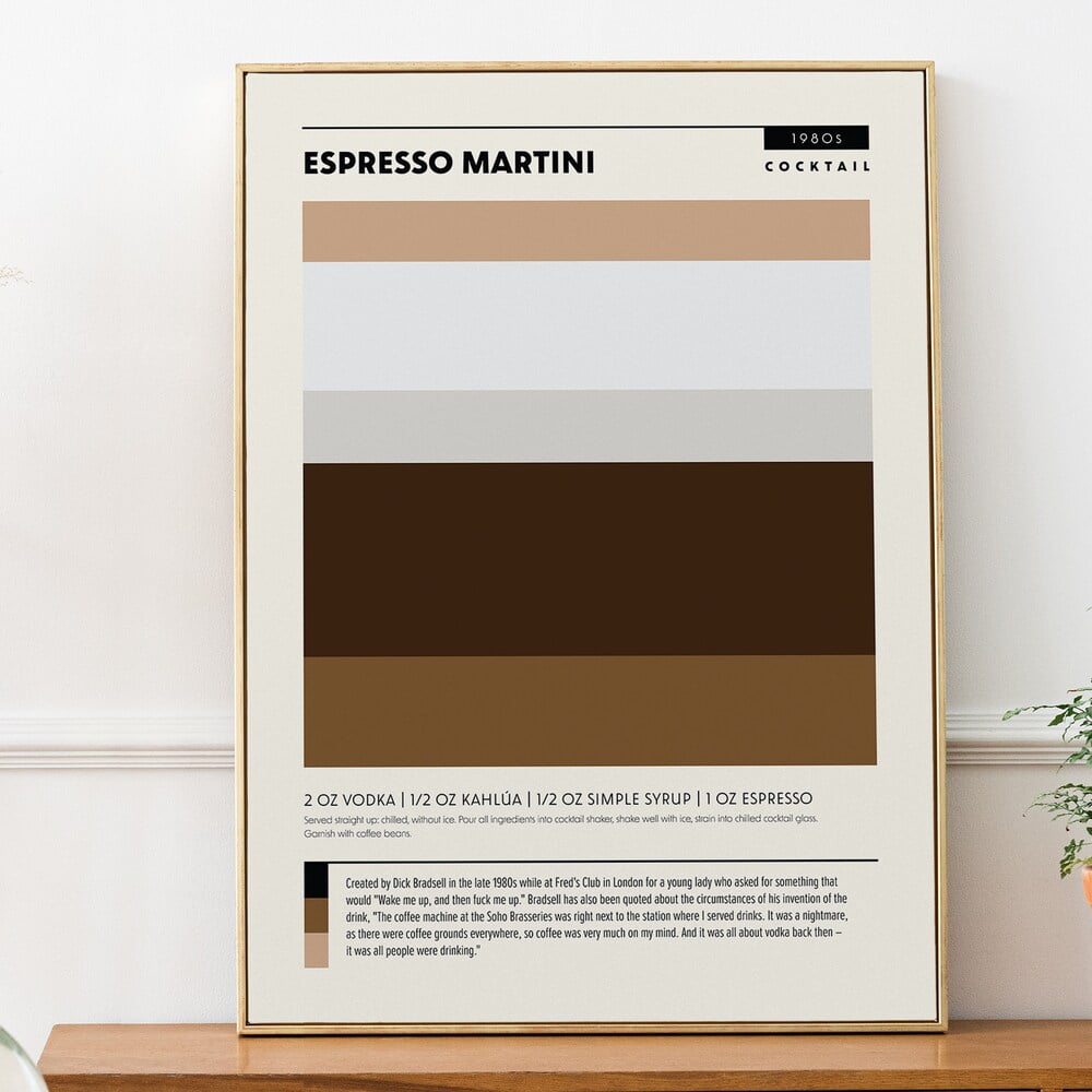 Dopaprint UNFRAMED PAPER POSTER Espresso Martini Cocktail Print, Bar ...