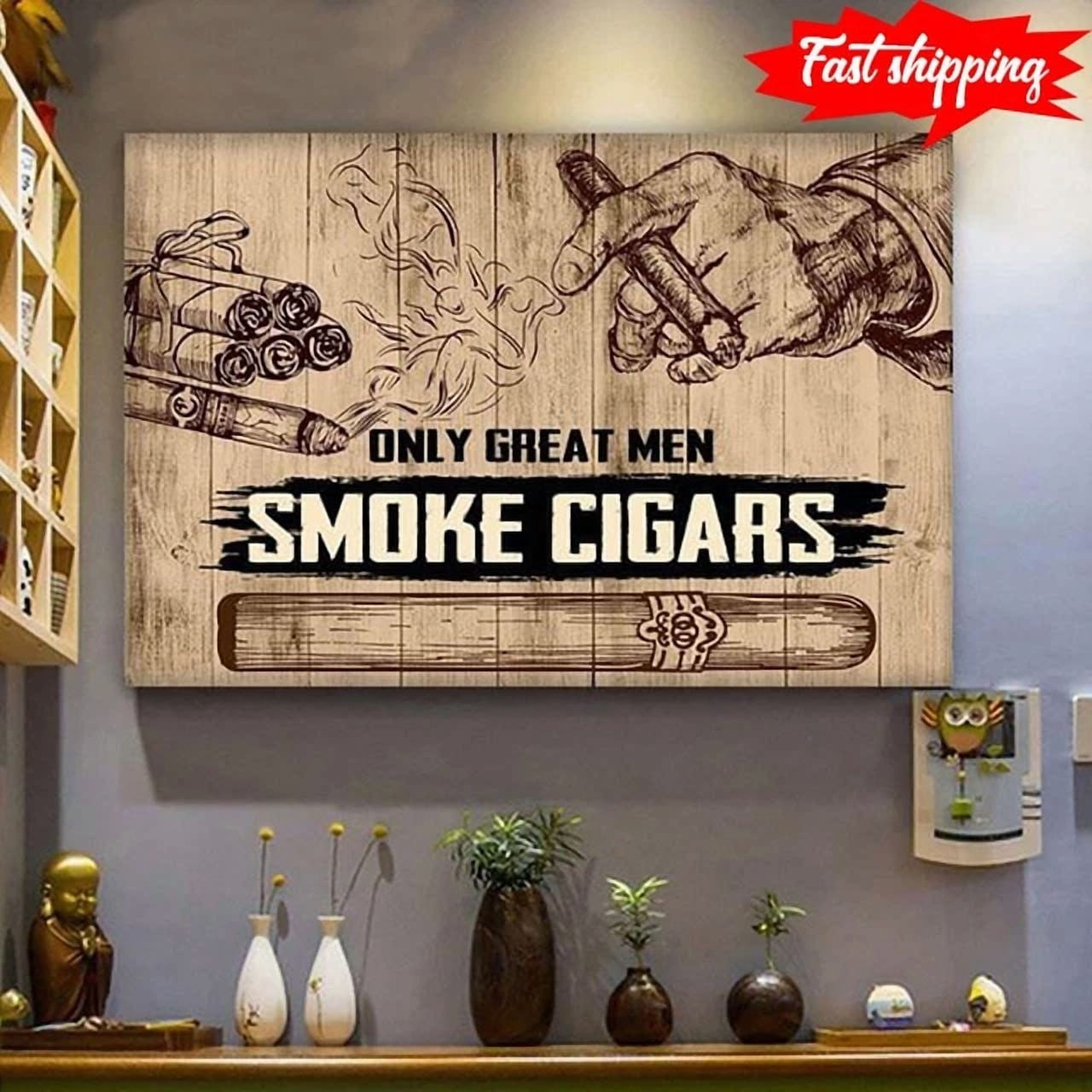 Dopaprint UNFRAMED PAPER POSTER Funny Only Great Men Smoke Cigars Art ...