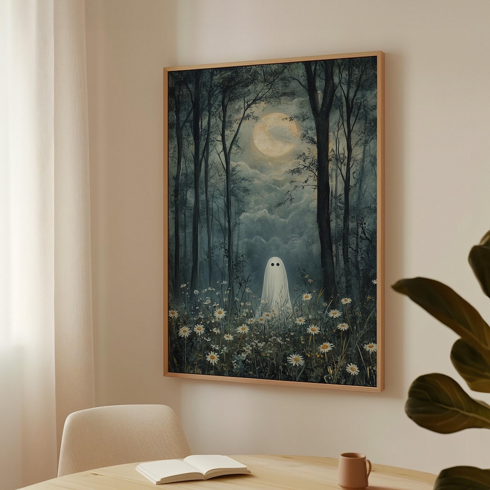 Dopaprint UNFRAMED PAPER POSTER Ghost In Moonlit Forest Art - Whimsical ...