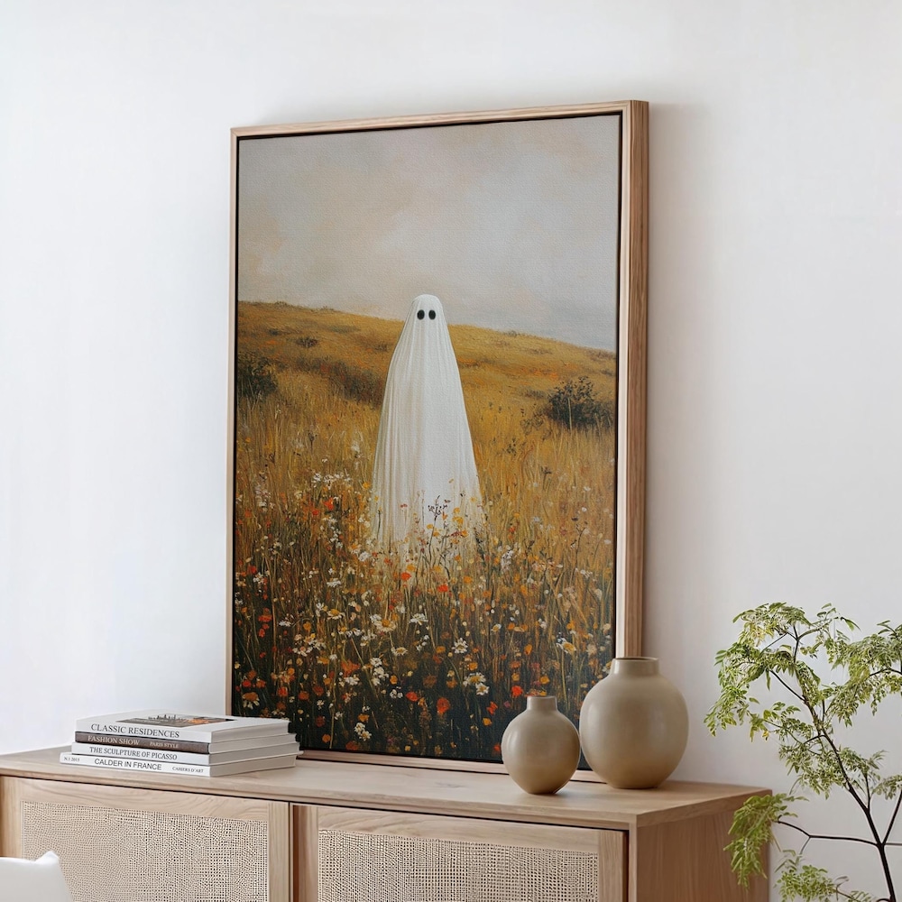 Dopaprint UNFRAMED PAPER POSTER Ghost In Wildflower Field Art, Spooky ...