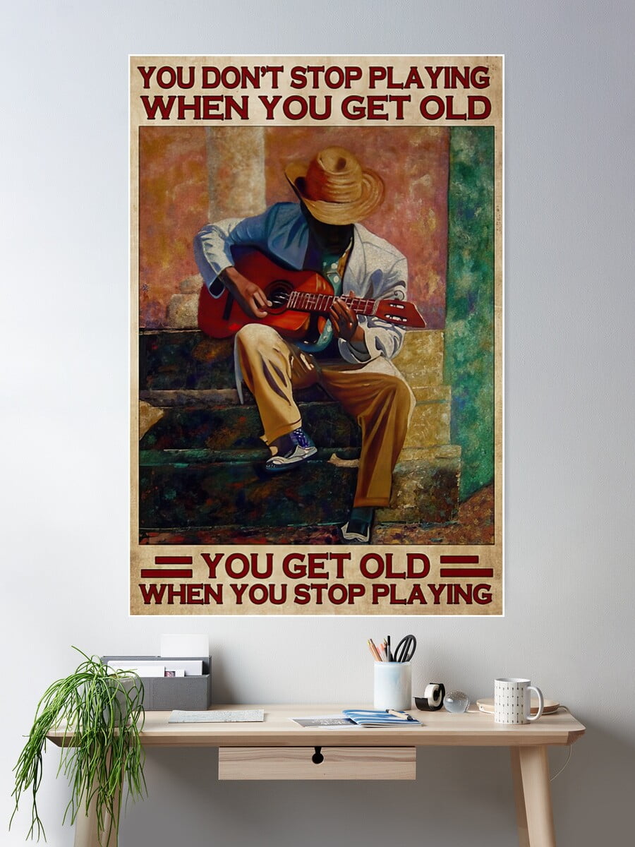 Dopaprint UNFRAMED PAPER POSTER Guitar Player Painting - You Don'T Stop ...