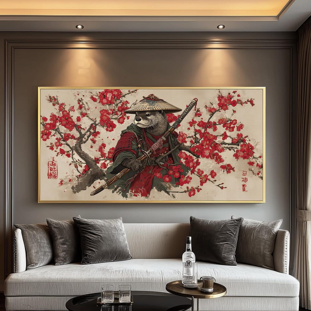 Dopaprint UNFRAMED PAPER POSTER Japanese Samurai Otter Panoramic Dopaprint UNFRAMED PAPER POSTER Japanese Samurai Otter Panoramic